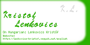 kristof lenkovics business card
